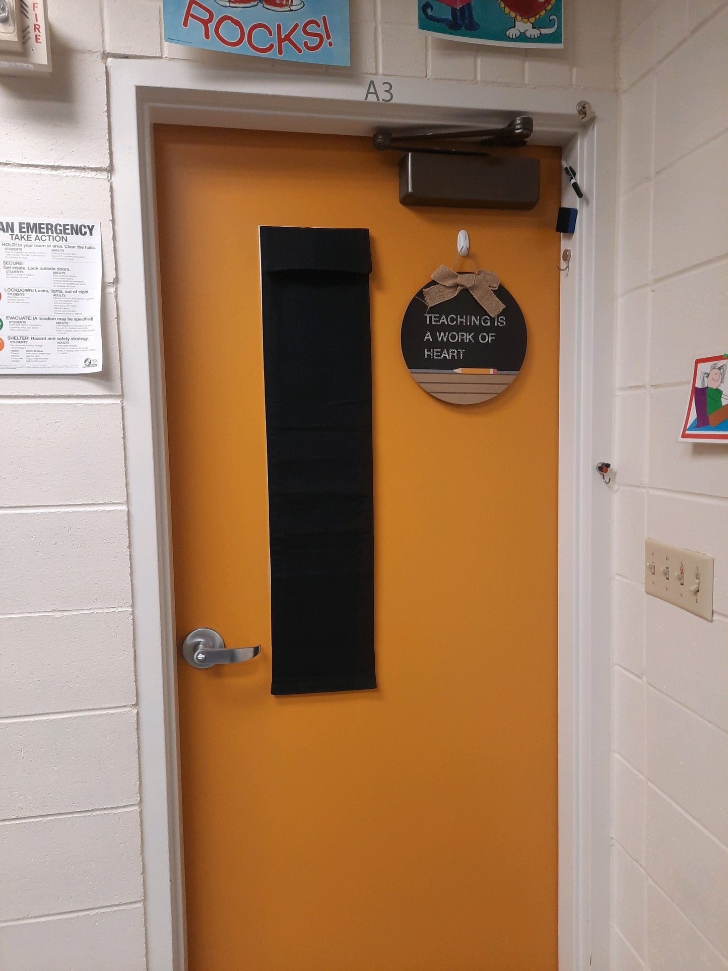 Parkside School White Classroom Lockdown Curtain