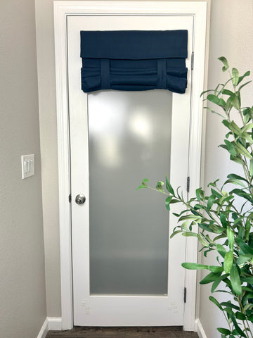 BrioLux™ Dark Blue Sleek Blackout Luxury Door Curtain 1 Panel