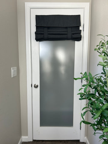 BrioLux™ Dark Gray Woven Blackout Luxury Door Curtain 1 Panel