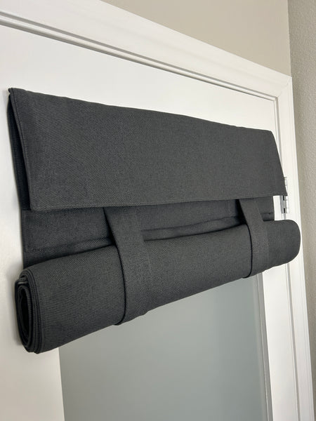 BrioLux™ Slate Gray Woven Blackout Luxury Door Curtain 1 Panel