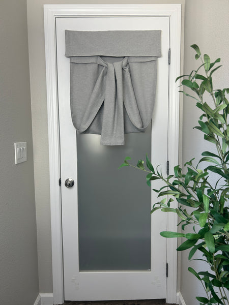 BrioLux™ Light Gray Diamond Luxury Door Curtain 1 Panel