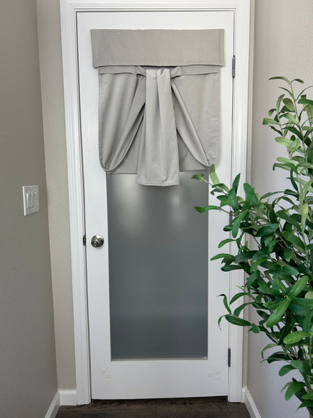 BrioLux™ Light Gray Velvet Luxury Door Curtain 1 Panel