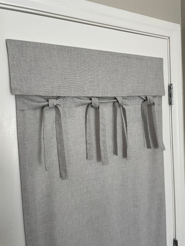 Ties and Bows Light Gray Soft Cotton French Door Curtain 1 panel