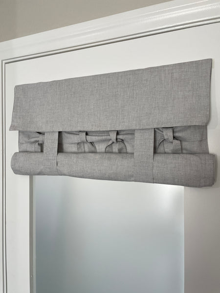 Ties and Bows Light Gray Soft Cotton French Door Curtain 1 panel