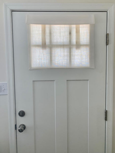 25x18 Off White Small Front Door Window Curtain -washable