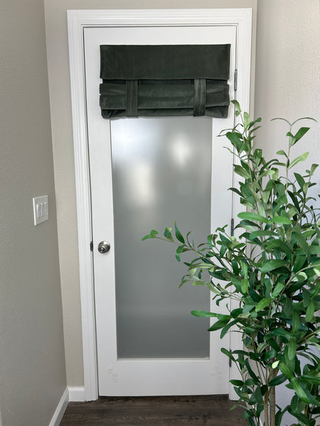 BrioLux™ Pine Green Velvet Blackout Luxury Door Curtain 1 Panel