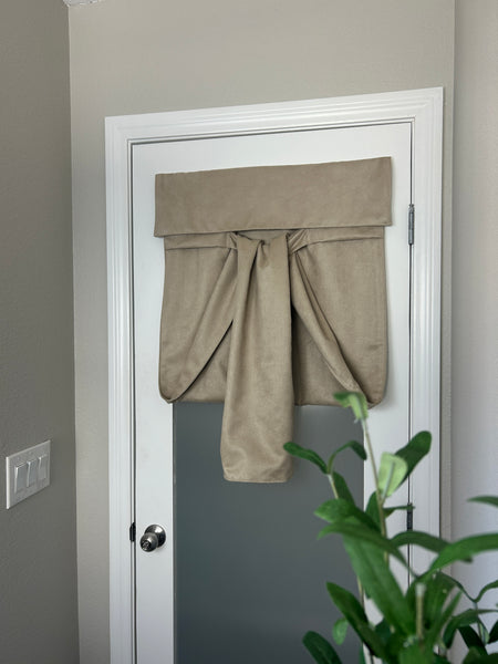 BrioLux™ Tan Suede Blackout Luxury Door Curtain 1 Panel