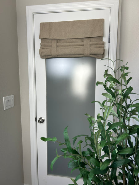 BrioLux™ Tan Woven Blackout Luxury Door Curtain 1 Panel