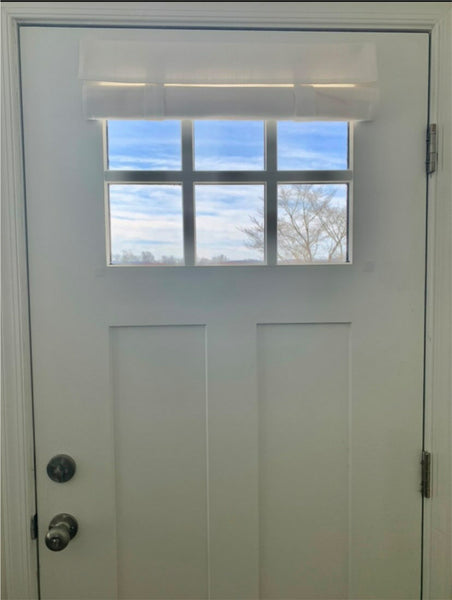 Off White Small Front Door Window Curtain 1 panel