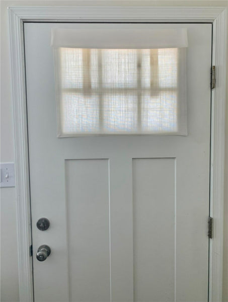Off White Small Front Door Window Curtain 1 panel