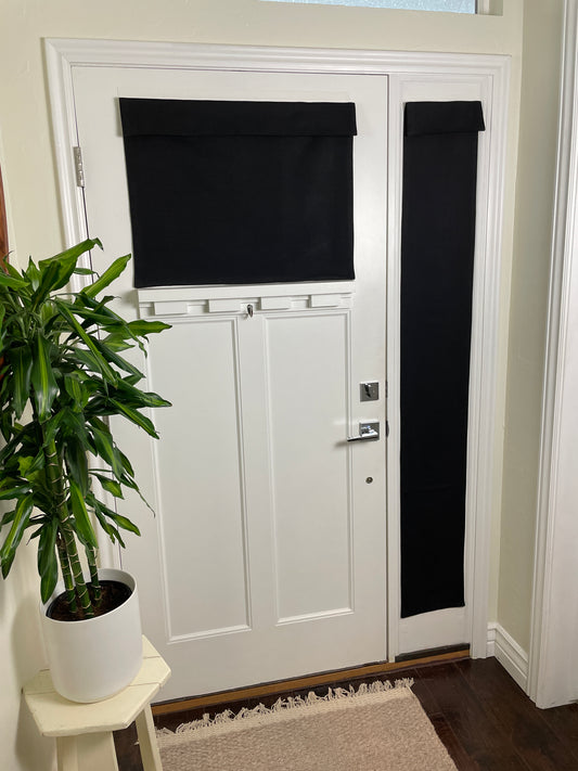 Black Small Front Door or Sidelight Curtains Room Darkening - 1 panel