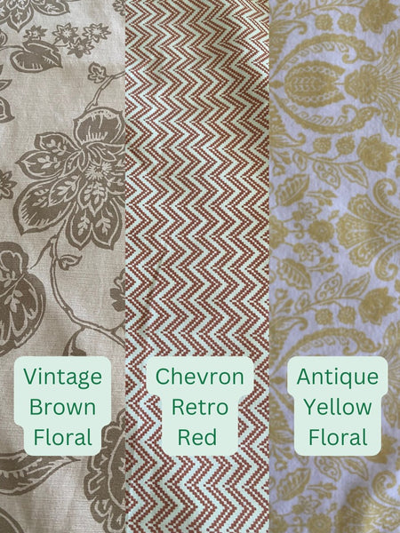 Upcycling Sale! Choose One of Three Washable Fabrics for your Upcycled Custom Curtain - 1 Panel - no returns