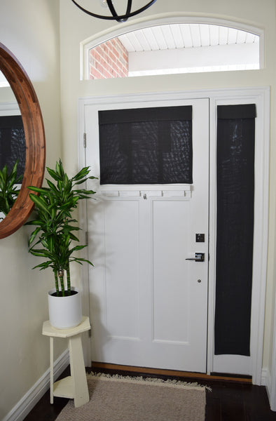 Dark Gray Small Front Door Window Curtain 1 panel