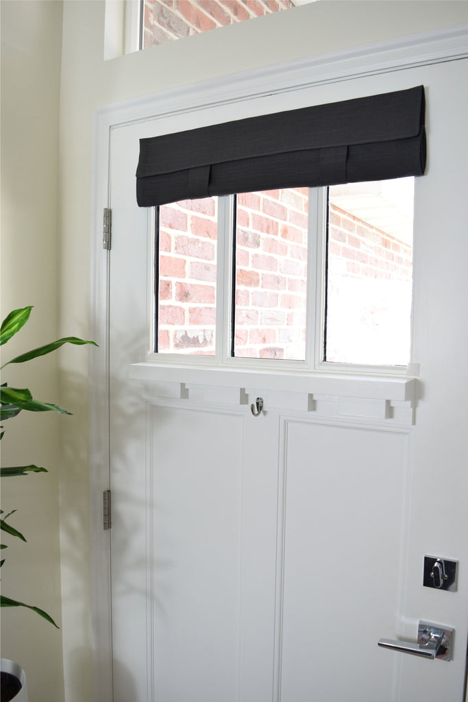 Dark Gray Small Front Door Window Curtain 1 panel
