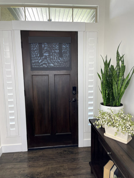 Dark Gray Small Front Door Window Curtain 1 panel