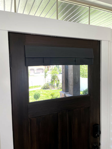 Dark Gray Small Front Door Window Curtain 1 panel