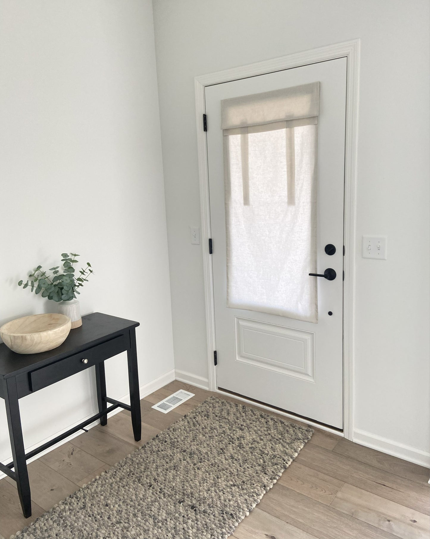Natural Beige Soft Cotton Front Door Curtain 1 panel