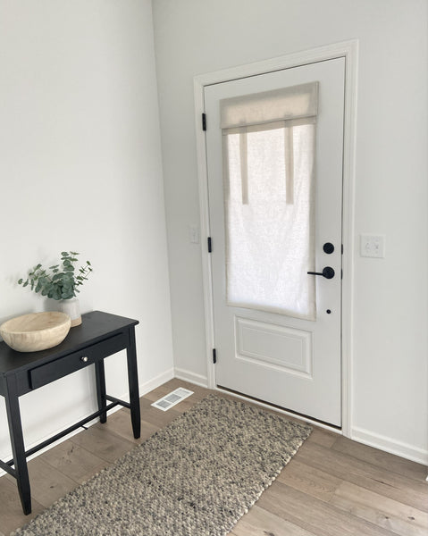 Natural Beige Soft Cotton Front Door Curtain 1 panel