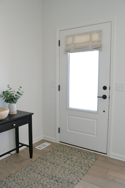 Natural Beige Soft Cotton Front Door Curtain 1 panel