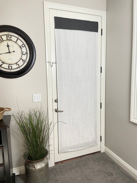 Reversible Dark Gray and Off White Door Curtain 1 Panel