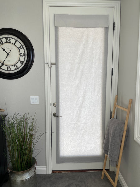 Reversible Light Gray and Beige Door Curtain 1 Panel