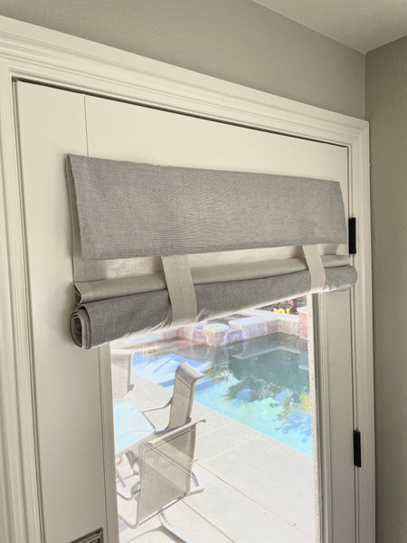 Reversible Light Gray and Beige Door Curtain 1 Panel