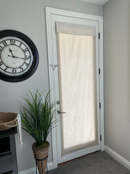 Reversible Nutmeg Striped and Beige Door Curtain 1 Panel