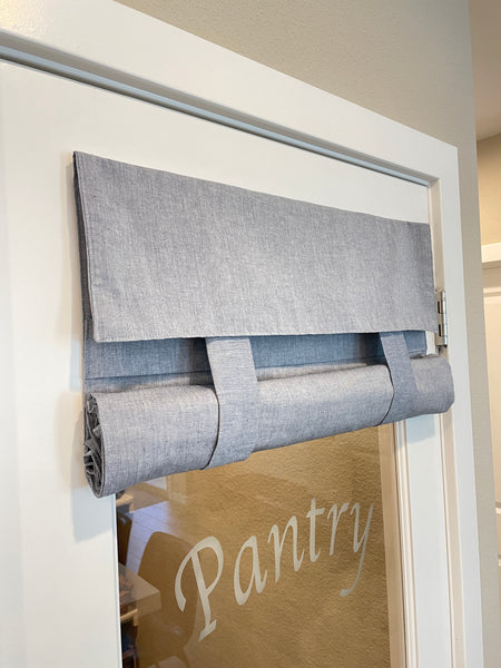 Blue Chambray Cotton Door Panel 1 panel