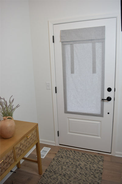 Light Gray Soft Cotton Front Door Curtain 1 panel
