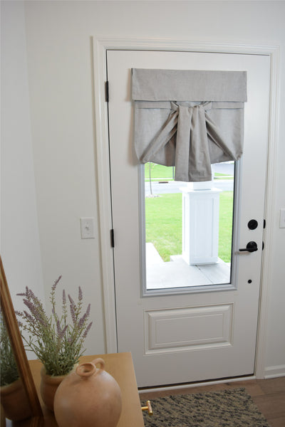 Light Gray Soft Cotton Front Door Curtain 1 panel