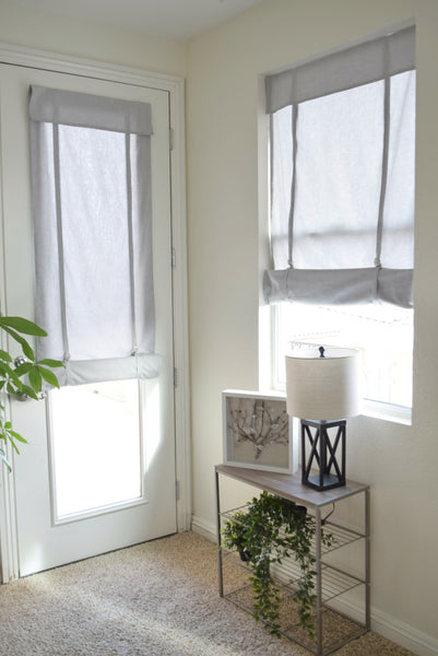 COTTAGE Camalay®Curtain n Shade - Light Gray Soft Cotton - for French Doors and Windows - Dani Designs Co