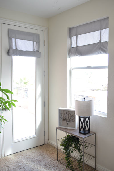 COTTAGE Camalay®Curtain n Shade - Light Gray Soft Cotton - for French Doors and Windows - Dani Designs Co
