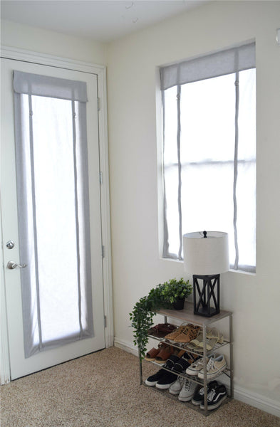 COTTAGE Camalay®Curtain n Shade - Light Gray Soft Cotton - for French Doors and Windows - Dani Designs Co