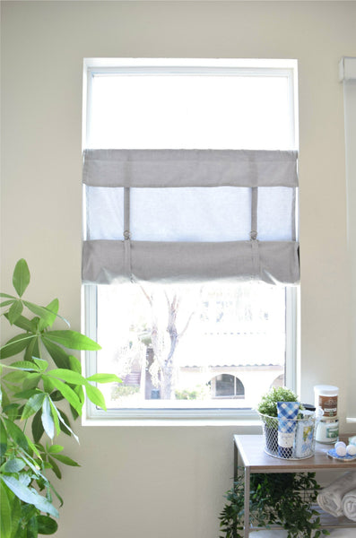COTTAGE Camalay®Curtain n Shade - Light Gray Soft Cotton - for French Doors and Windows - Dani Designs Co