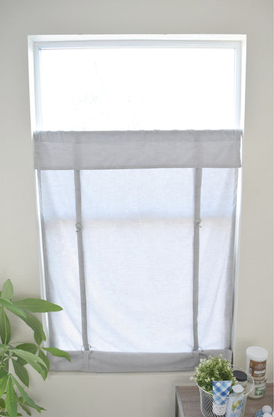 COTTAGE Camalay®Curtain n Shade - Light Gray Soft Cotton - for French Doors and Windows - Dani Designs Co