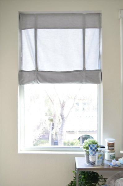 COTTAGE Camalay®Curtain n Shade - Light Gray Soft Cotton - for French Doors and Windows - Dani Designs Co