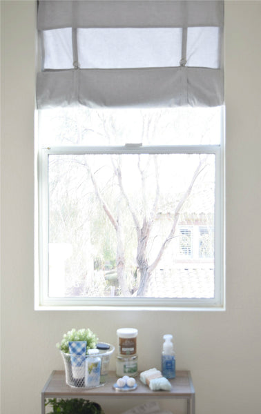 COTTAGE Camalay®Curtain n Shade - Light Gray Soft Cotton - for French Doors and Windows - Dani Designs Co