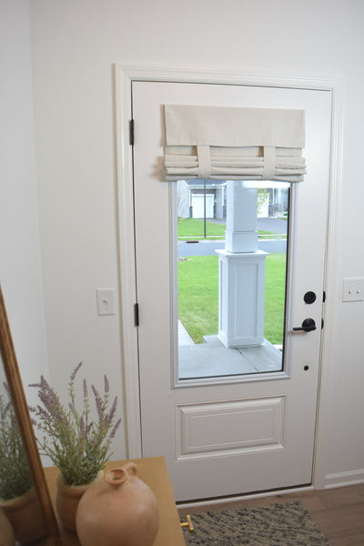 Natural Beige Soft Cotton Front Door Curtain 1 panel