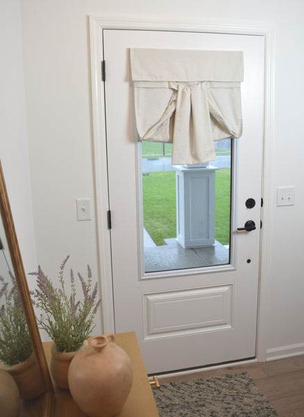 Natural Beige Soft Cotton Front Door Curtain 1 panel