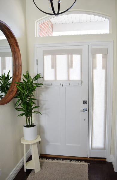 Natural Beige Small Front Door or Sidelight Curtains 1 panel