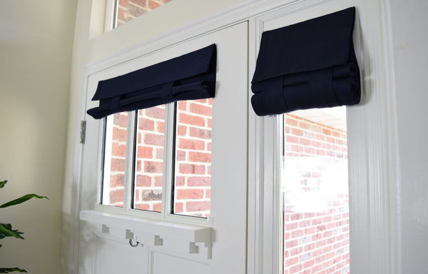 Navy Small Front Door or Sidelight Curtains 1 panel
