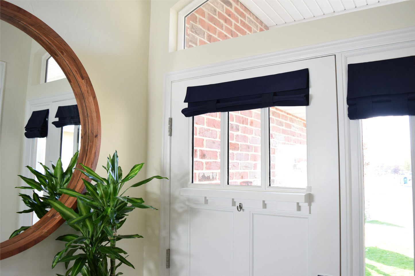 Navy Small Front Door or Sidelight Curtains 1 panel