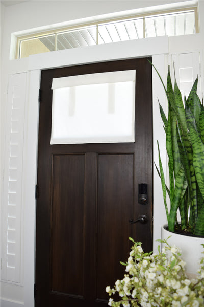 25" w x 20" L Bright White Small Front Door Window Curtain -washable