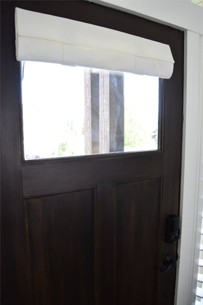 25" w x 20" L Bright White Small Front Door Window Curtain -washable