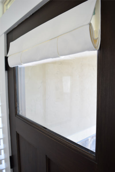 25" w x 20" L Bright White Small Front Door Window Curtain -washable