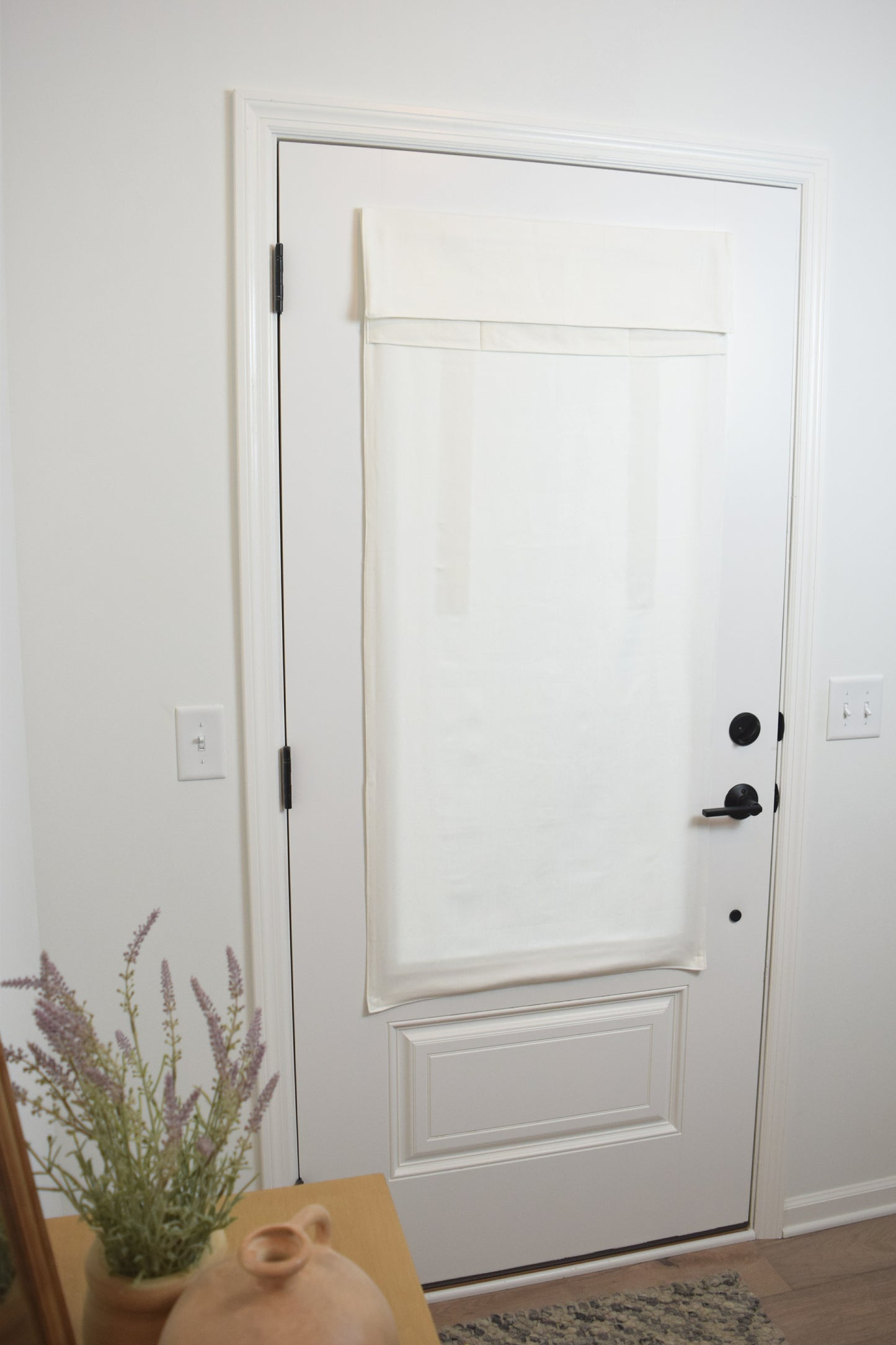 Off White Herringbone Front Door Curtain 1 panel