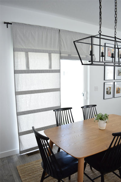 Light Gray Soft Cotton Sliding Glass Door Curtain Shade Price 1 panel