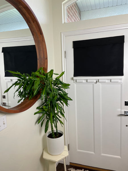 Black Small Front Door or Sidelight Curtains Room Darkening - 1 panel