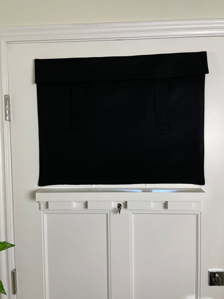 Black Small Front Door or Sidelight Curtains Room Darkening - 1 panel