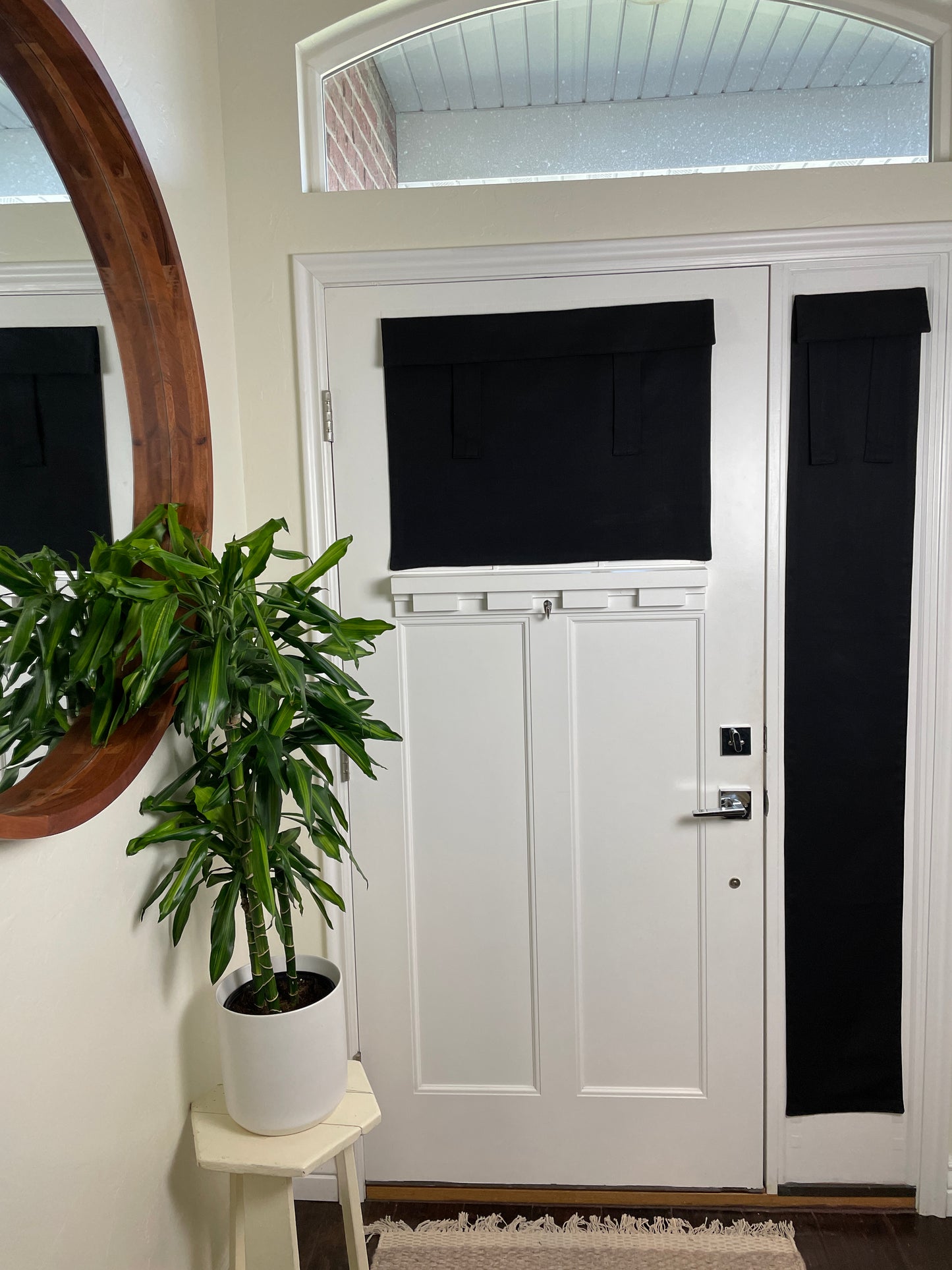 Black Small Front Door or Sidelight Curtains Room Darkening - 1 panel